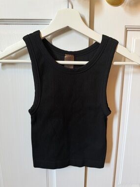 Aritzia Sundays Best Black Ribbed Tank Top
